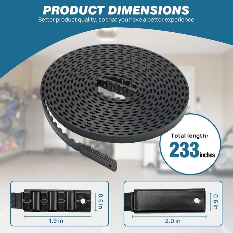 PETOX 41A3589-3 41A3589-12 Drive Belt for 7ft High Garage Doors, 233'' Garage Door Openers Belt, Replacement Belt Compatible with Chamberlain/LiftMaster/Sentex/Whisper Belt Drive Garage Door Opener - Image 3